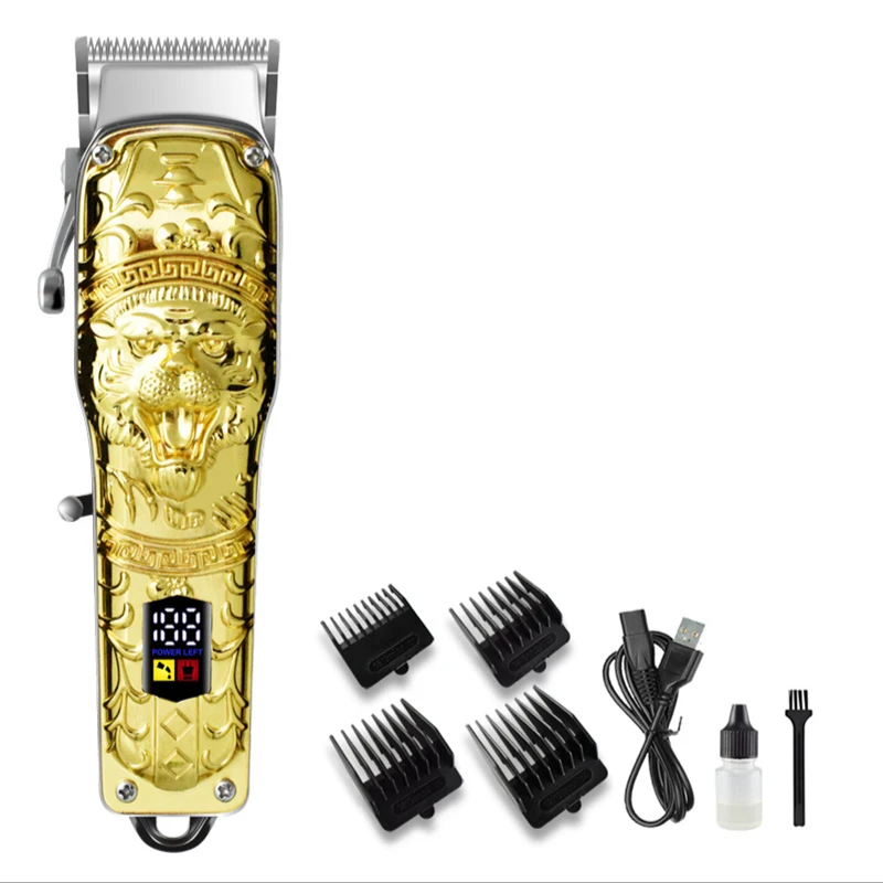 Cordless 0mm Metal Hair Clipper with LCD display Barber Shop Professional Hair Trimmer for men Rechargable Hair Cutting Machine