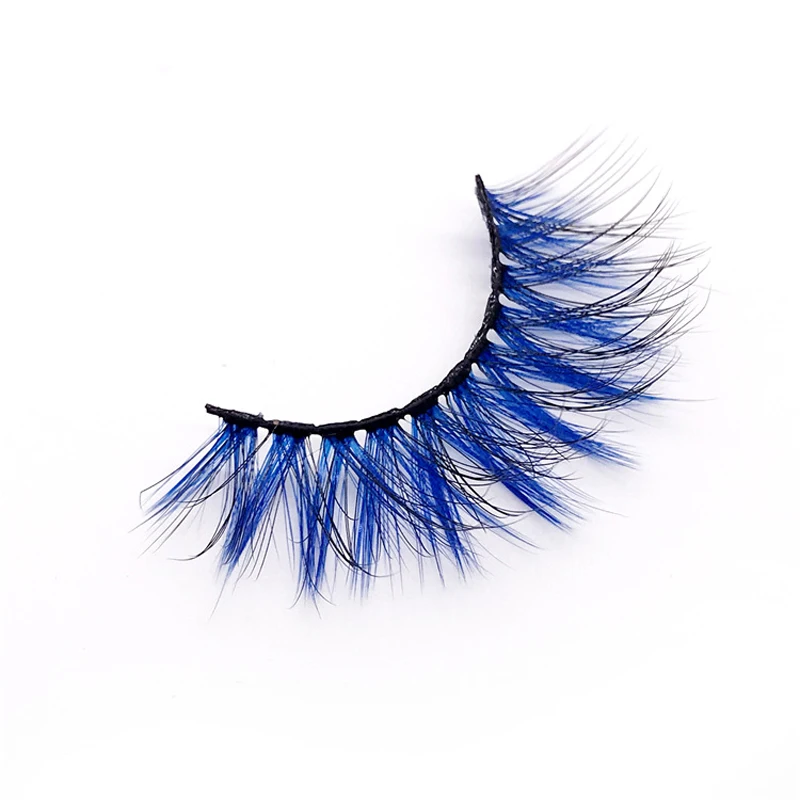 New 9D faux mink color lashes wholesale natural long fluffy individual dramatic colorful false eyelashes Makeup Extension Tools