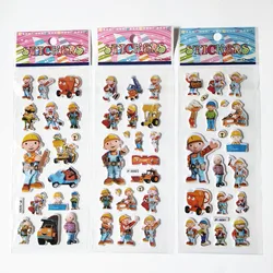 6 Sheets Bob the Builder Stickers Construction Engineer Characters DIY Stickers for Children Preschool Toy Bubble Sticker