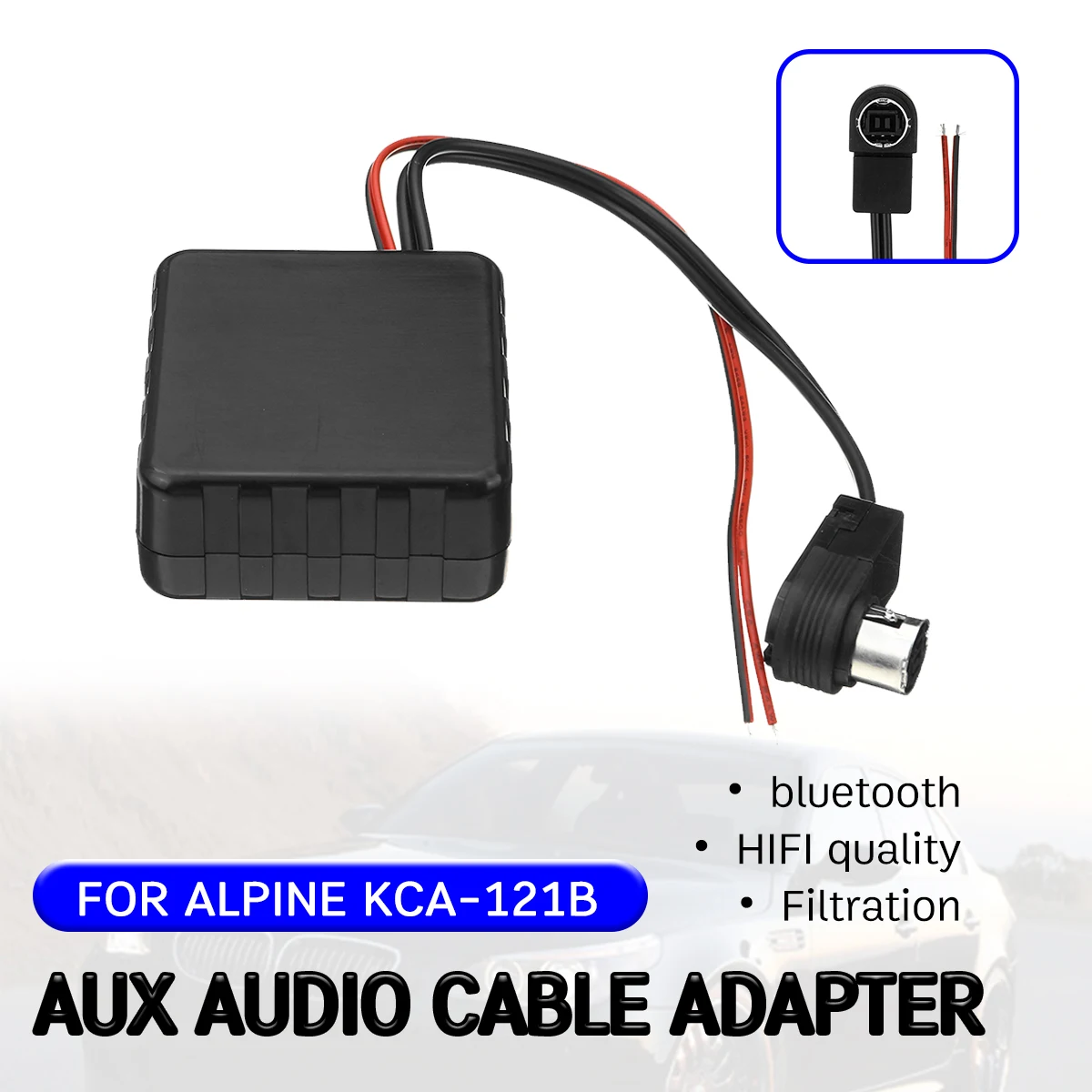 

Bluetooth Aux-приемник, Кабельный адаптер для ALPINE KCA-121B, Hifi Качество для ALPINE 9887/105/117/9855/305S аудиоустройство