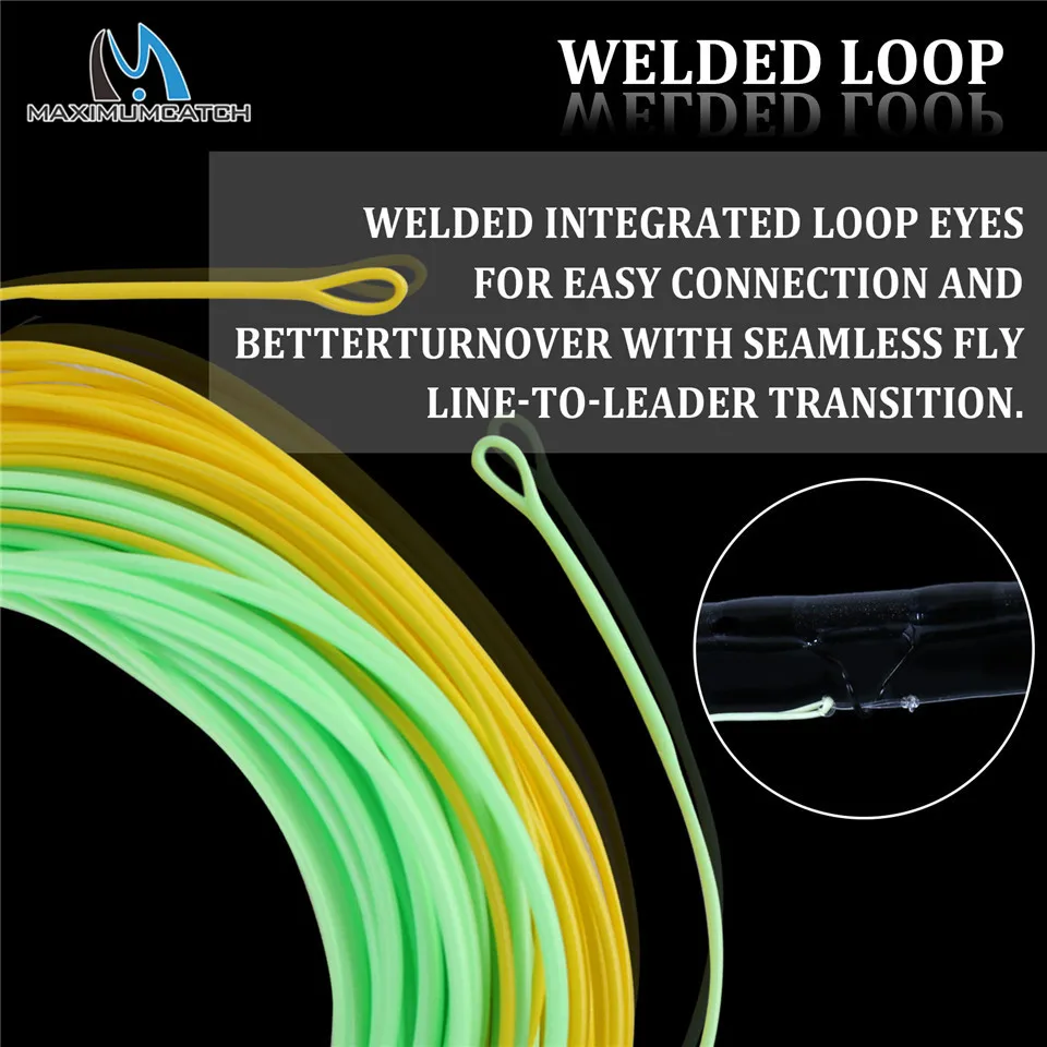 Maximumcatch Floating Grand Fly Line 90FT 4-8wt น้ําหนัก Fly Fishing Line 2 ห่วงเชื่อมสําหรับ Fast Action