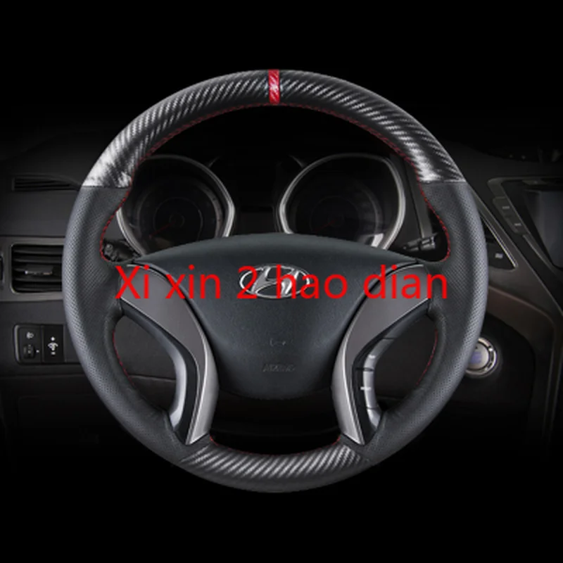 For Hyundai LAFESTA ELANTRA MISTRA TUCSON Sonata encino DIY custom leather hand-sewn car steering wheel cover