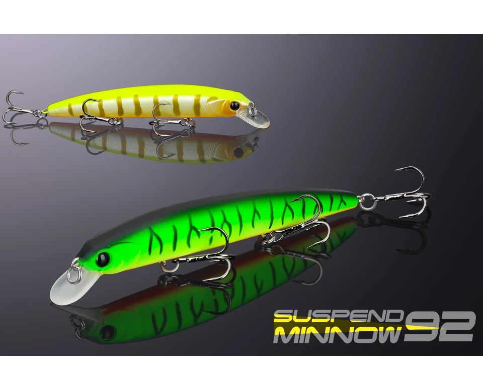TSURINOYA 92SP Aussetzung Minnow Angeln Lockt DW78 92mm 9g 3 Haken Künstliche Harten Köder Lange Casting Hecht Köder – Detail 10