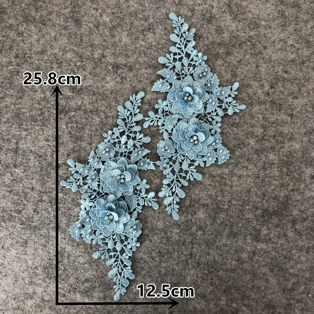 New arrive Flower Hollow ABS pearl 3D Rhinestone Lace Dress Gorgeous Craft Material Sewing Embroidery Application Accessories