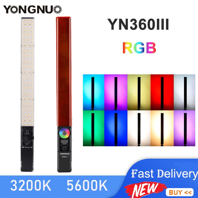 

YONGNUO YN360 III YN360III Pro Handheld LED Video Light Touch Adjusting Bi-colo 3200k-5500k RGB Color