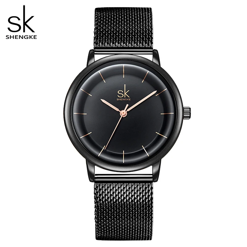 SK Leather Watches Women Simple Fashion Quartz Watches For Reloj Mujer Ladies Wrist Watch SHENGKE Relogio Feminino