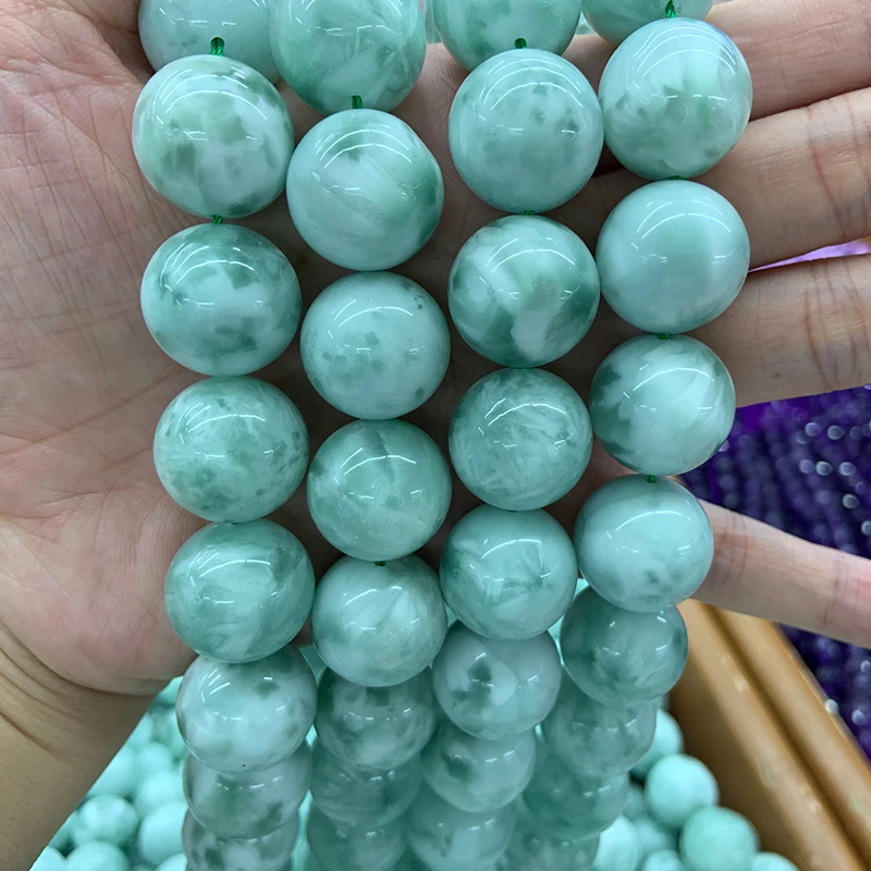 4-20mm Natural Angelite Beads 15'' Round Chinese Larimar DIY Loose Stone Beads For Jewelry Making Beads Women Bracelet Necklace