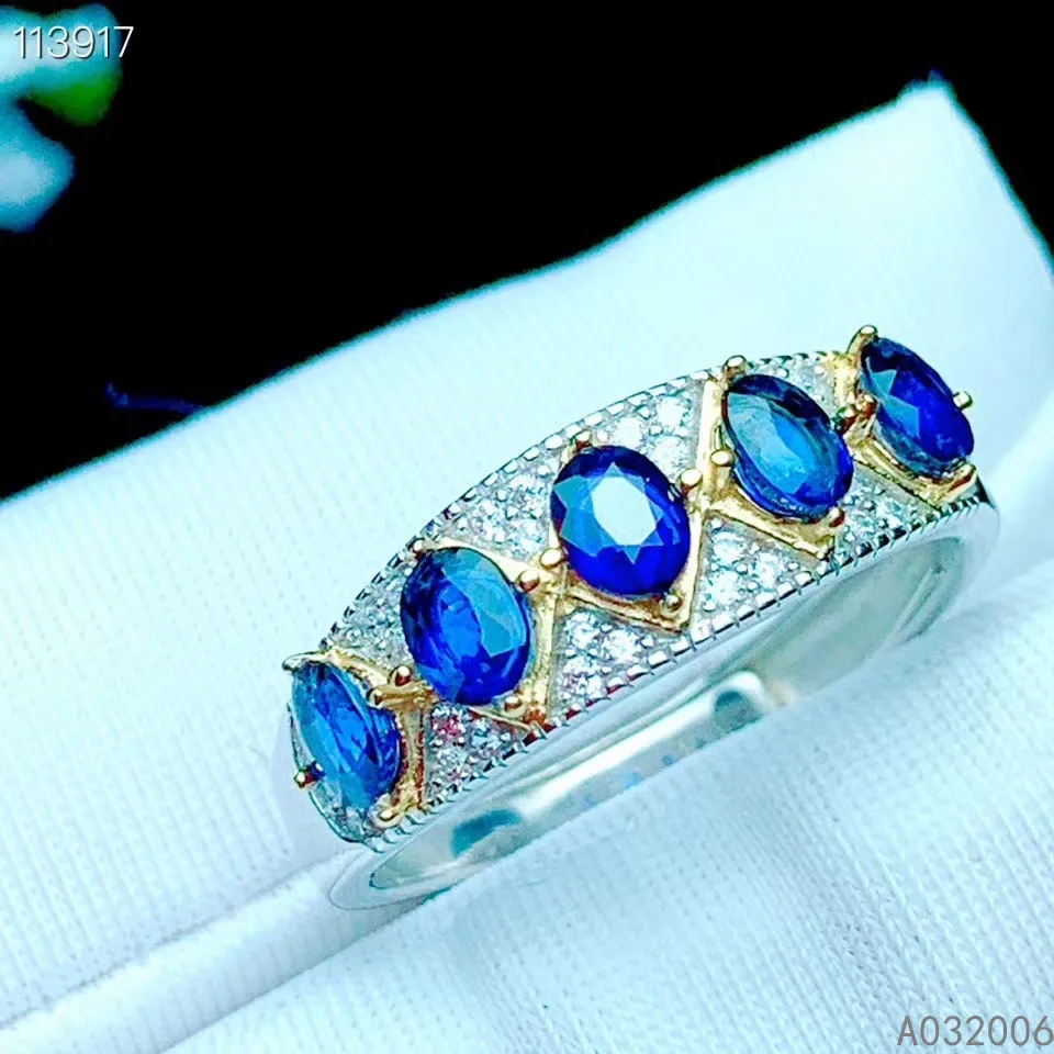 

KJJEAXCMY boutique jewelry 925 sterling silver inlaid natural sapphire ring trendy ladies vintage support testing