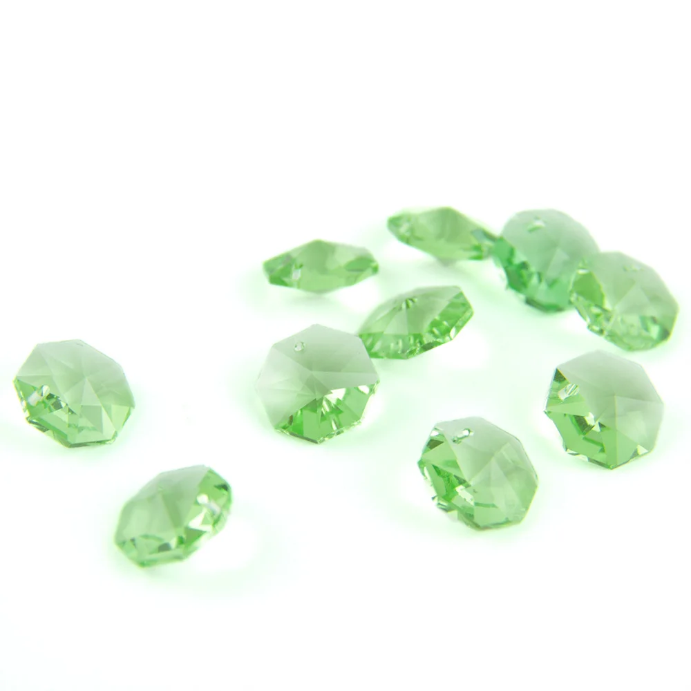 

Lt.green 14mm Octagon Beads 100pcs/1000pcs Curtain DIY Material Window Accessories Chandelier Crystal Prisms Hanging Pendant