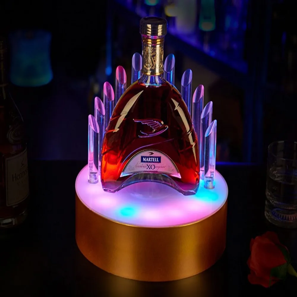 

Creative Rechargeable LED Luminous Beer Wine Bottle Holder Glowing Champagne Cocktail Drinkware Holder For Bar Disco Party Decor