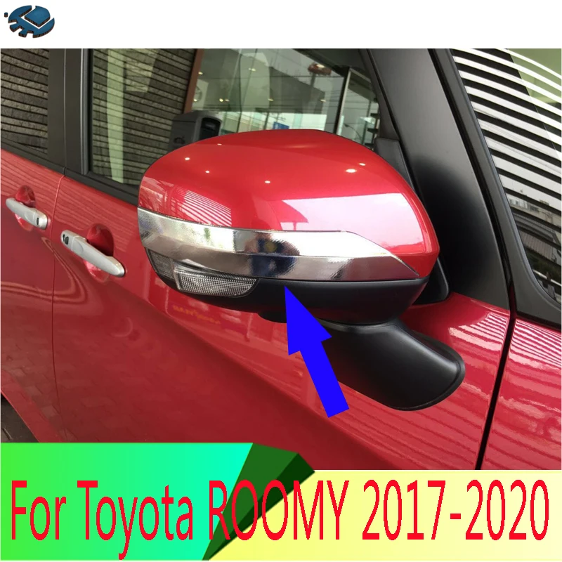 For Toyota ROOMY 2016-2020 Decorate Accessories ABS Chrome Side Mirror Rear View Wing Chrome Cover Trim Molding Bezel