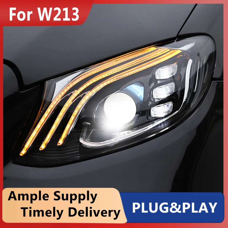 2 PCS Car Lights For Benz W213 Full LED Headlights E200 E260 E300 2016-2020 Head lamps LED Headlight LED Dual Projector Goods