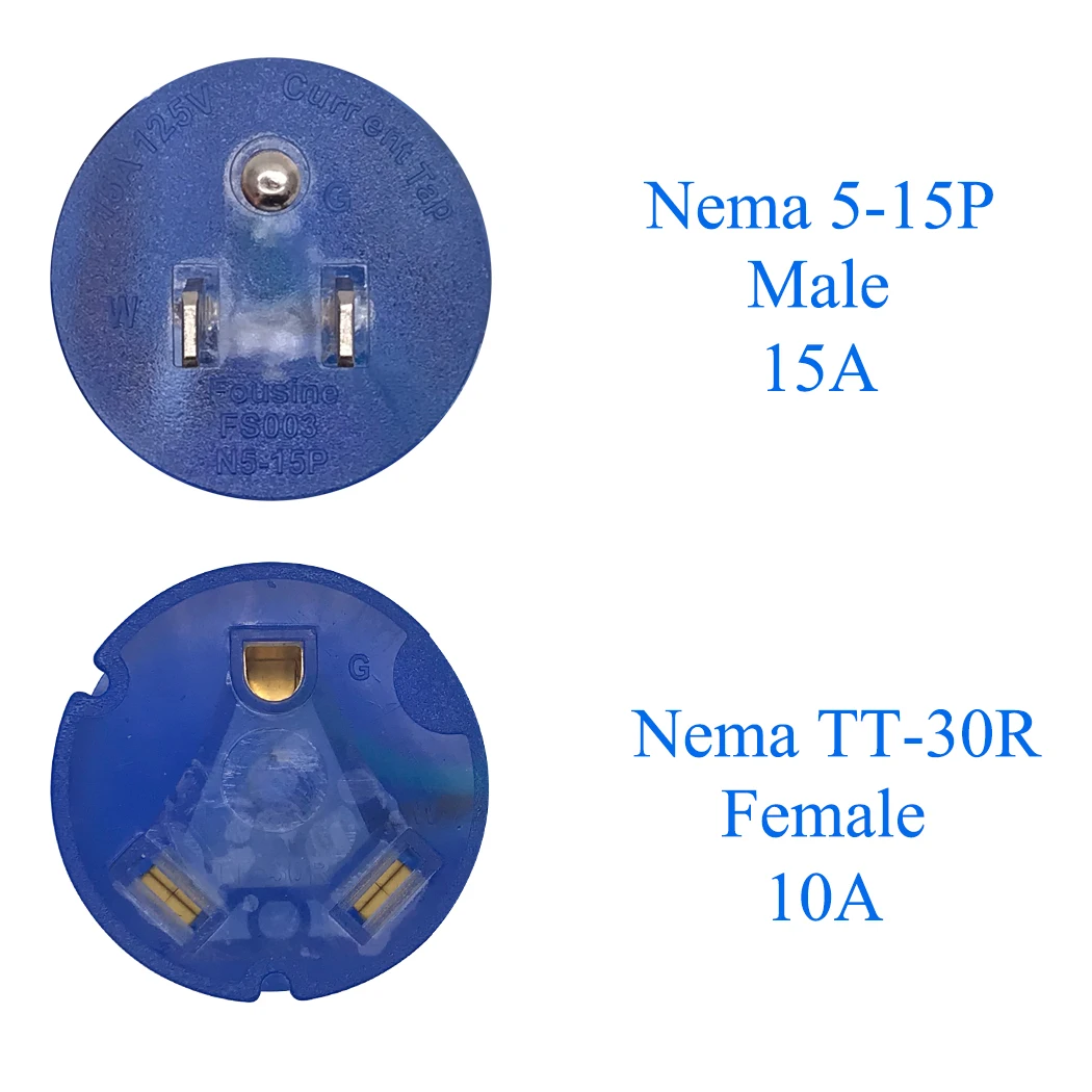 JORINDO Nema 5-15P TO TT-30R Power Adapter American Standard 15 Amp Male (5-15P) to 30 Amp Female (TT-30R) Right Angle plug