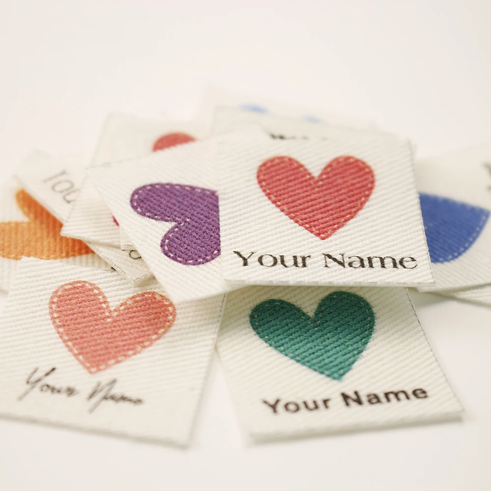 Organic Iron on Name Labels, Cotton with Logo or Text, Sewing Label, Organic, 35x35mm, 48 Pcs