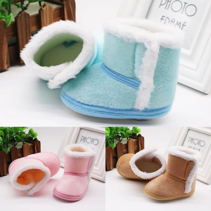 Ins Newborn Baby Warm Cotton Boots Girl Boy Casual Shoes First Walkers Newborn Cute Non-slip Soft Sole Shoes Autumn Winter