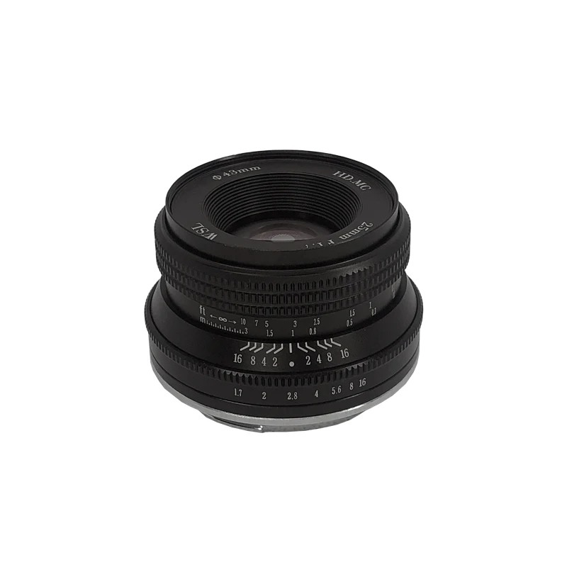 WesleyWSL 25mm F1.7 Lens MF for Sony NEX E-mount  Fuji XF X APS-C Macro 4/3 M4/3 Canon EOS-M EF-M  Mirrorless Camera