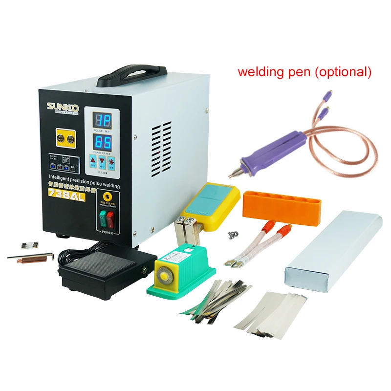 SUNKKO 738AL Spot Welder 3.6KW New Upgraded Telescopic Arm Handheld Spot Welding Pen Function 18650 Battery Spot Welding Machine