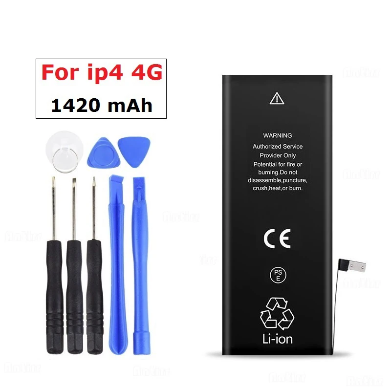 100% New Rechargeable Phone Bateria For iphone 4 Battery 1420mah 3.7v Replacement Battery For iphone 4 4G IP4G With Repair Tools