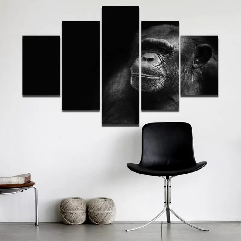 

HD Waterproof Ink Printing Poster Photography Animal Gorilla Head Close-up Art Photo Living Room Home Decoration Painting