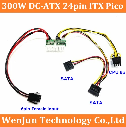 300W 12V input Pico ATX Switch Mining PSU 24pin MINI ITX DC to ATX PC Power Supply For Computer  4+4Pin CPU 8pin/IDE /6+2pin