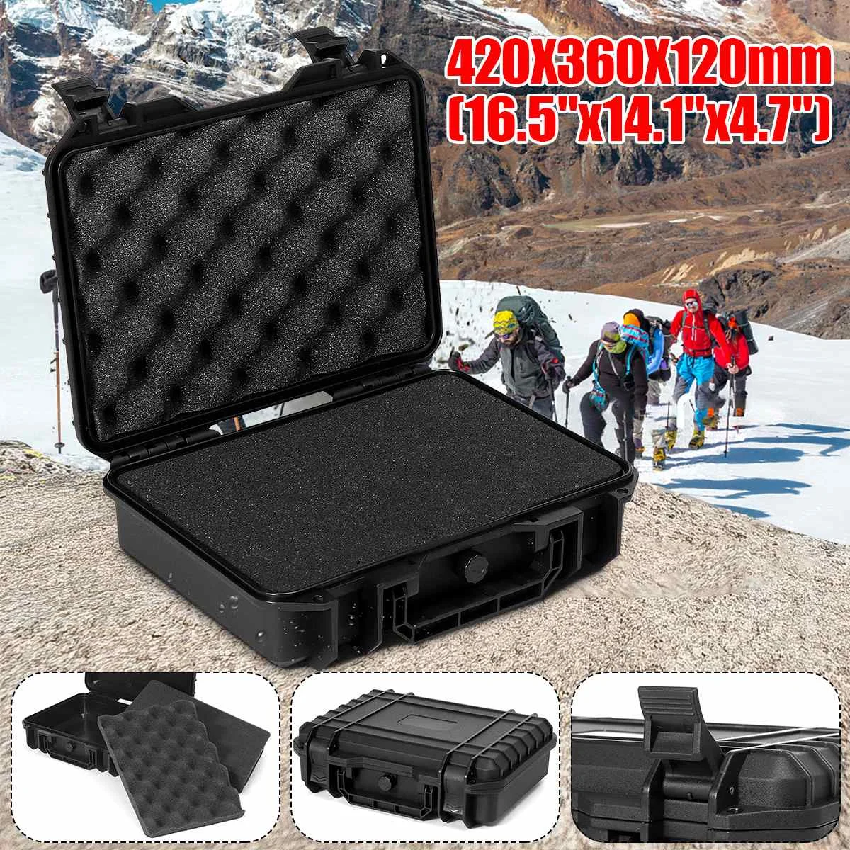 9 Sizes ABS Plastic Hard Carry Case Tool Box Safety Equipment Tool box Suitcase Impact Resistant Tool Case Shockproof with Foam