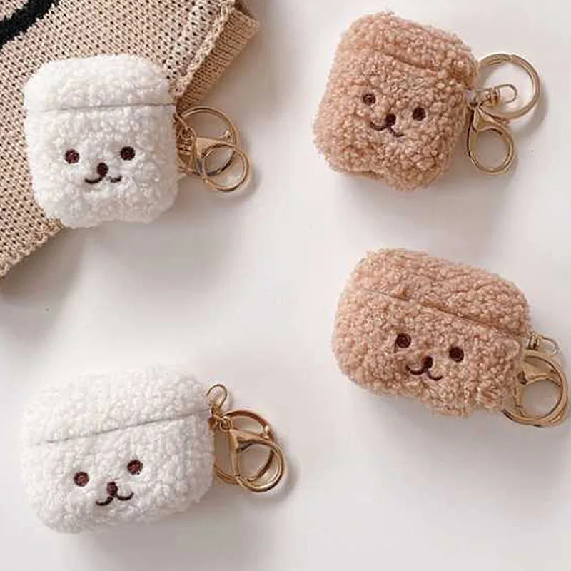 Cute Fluffy Bear Earphone Case For Apple Airpods 3 1 Pro 2 USB C Cover Lovely Fur Cover For Airpods pro2 3 case for airpod 3 pro