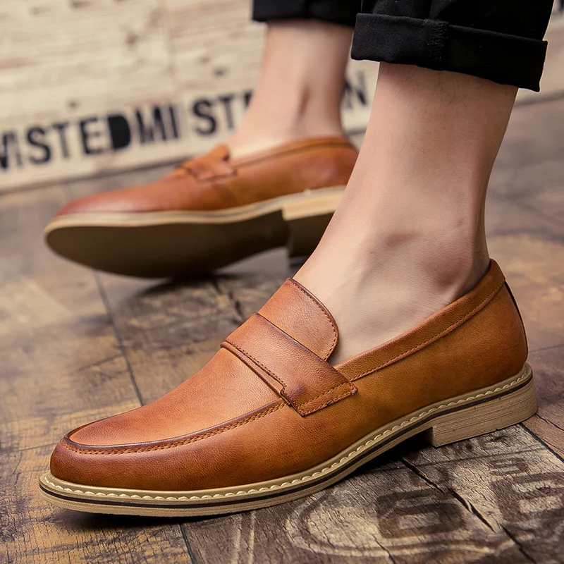 Nero Degli Uomini Fannulloni Pattini di Cuoio Genuini Slip-on Mocassini Scarpe da Uomo Moda Scarpe Casual Scarpe Flat di Guida Scarpe Zapatos De Hombre