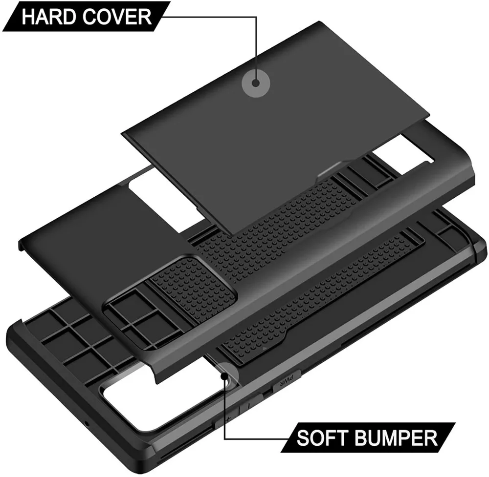for Samsung Galaxy Note 20 Ultra Case Protective Credit Card Holder ID Slot Case for Samsung Note 20 S21 Ultra S20 Plus FE 5G