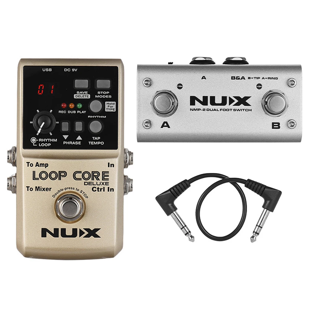 Nux Music Looper Pedal Loop Core Deluxe Guitar Effect Pedal Guitar Acoustic Electric Guitars Accessorie 40 Drum True Bypass 8H