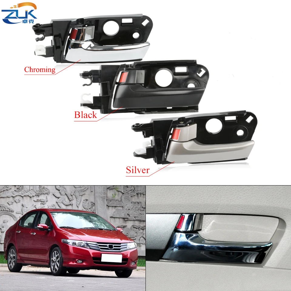 ZUK Black Chroming Grey Auto Inner Door Handle Car Interior Door Handle For HONDA CITY 2009 2010 2011 2012 2013 2014 GM2 GM3