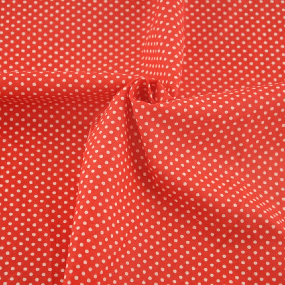 Red White Dot Style Cotton FabricTelas Tecido Tilda Fabrics Fat Quarter Tissue Sewing Crafts Dolls DIY Textile Cloth