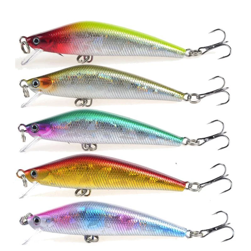 1Pcs Floating Minnow Trolling Hard Fishing Lures 7.5cm 7.5g Laser Plastic Artificial Baits Wobblers Crankbaits Bass Pesca Tackle