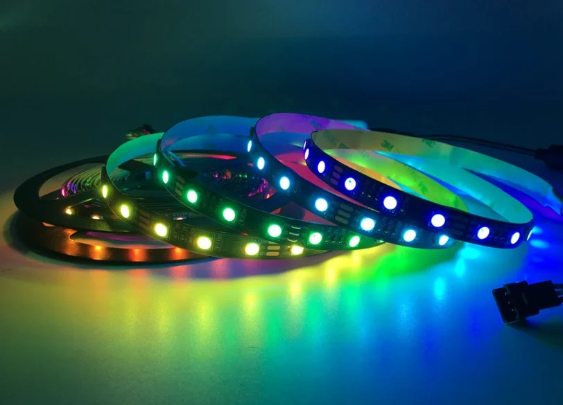 IP20/67 SK6812 12V RGBW LED Strip Light(Similar WS2812B) 60LEDs Individual Addressable RGBWW Led Pixel Strip Lights