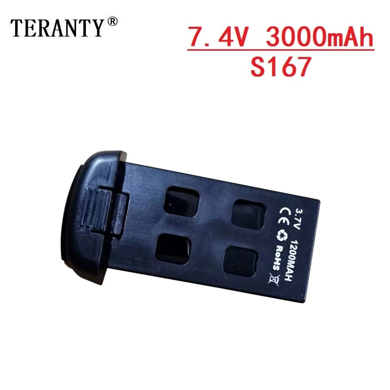 TERANTY 7.4V 1300mAh Lipo Battery and 5-in-1 Charger For S166 S167 RC Drone Spare Parts for S167 RC Drone Rechargeable Battery