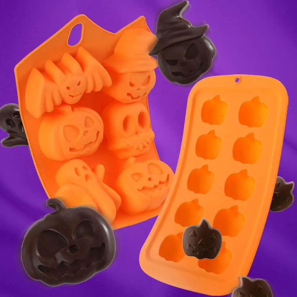 Multi Patterns Halloween Candy Moulds Silicone Chocolate Models For Kitchen 3D DIY Crafts Molds