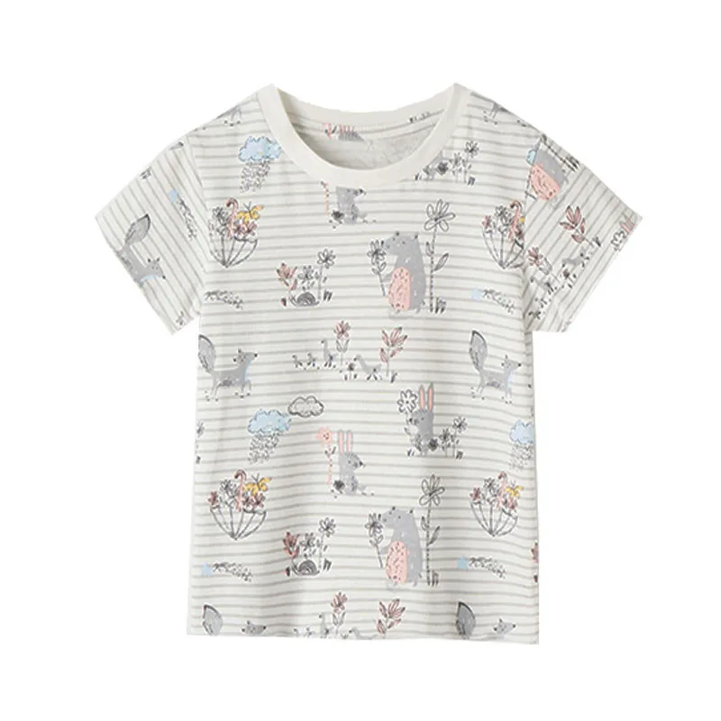 Jumping Meters 18m-6T Animals Summer Girls T Shirt Unicorn Baby Clothes Cotton Kids Tees Toddler Tops
