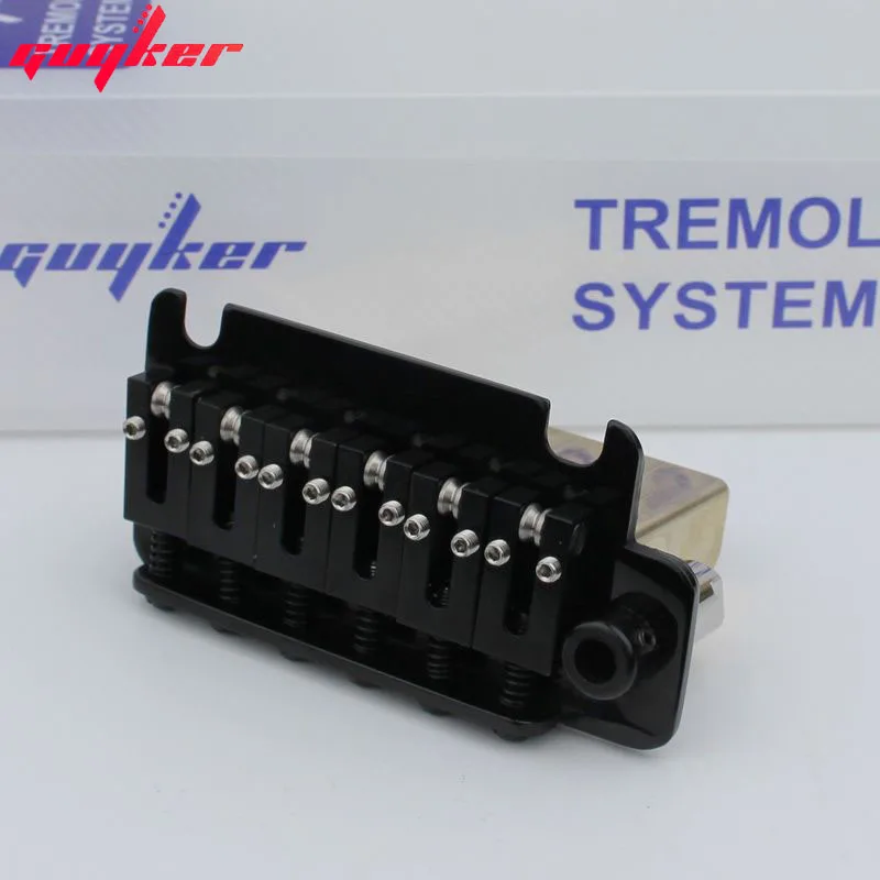 1 Set GUYKER Electric Guitar Tremolo Bridge Tremolo System Brass Saddle & Brass base & spring BS2 Black