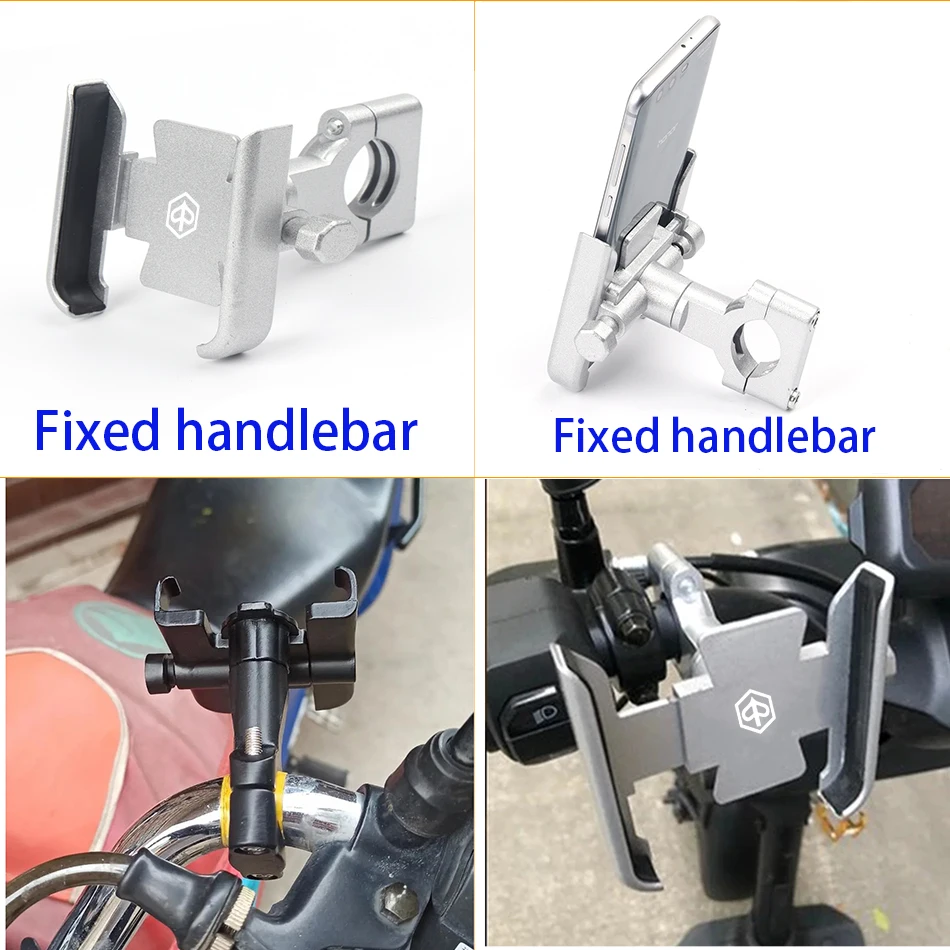 For Piaggio Beverly 125 300 350 500 Scooter Motorcycle Aluminum Mobile Phone Holder GPS Navigator Handlebar Bracket Accessories