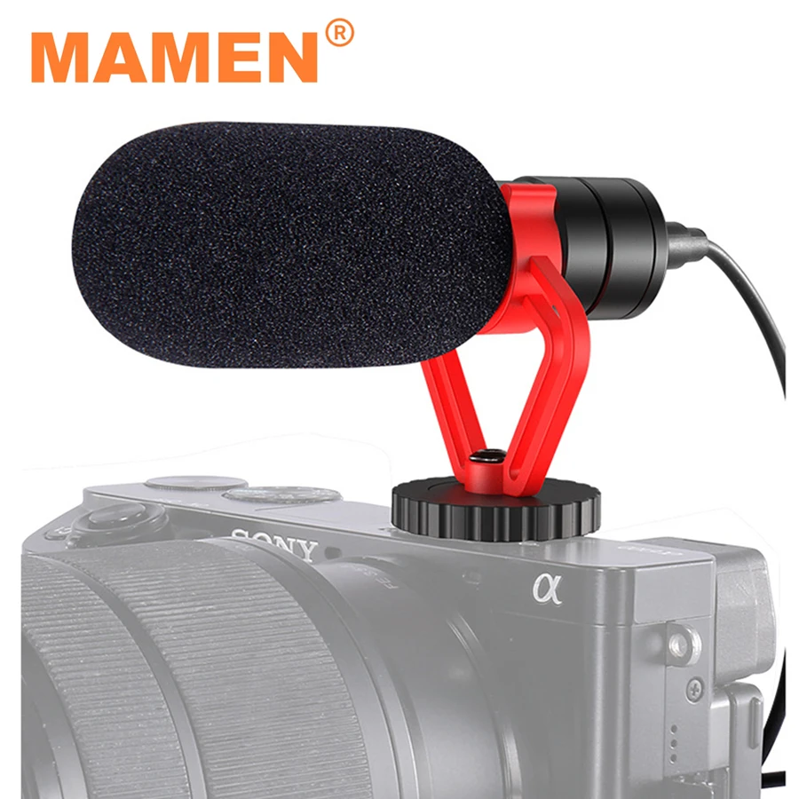 MAMEN KT-G3 Professional Recording Microphone With Shock Absorber 3.5mm Interface For DSLR Camera DV Phone Vlog Recording