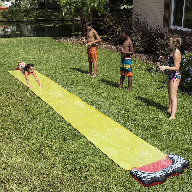 Glissades d'eau de pelouse avec pulvérisation, glissades d'eau de pelouse de 16 pieds pour enfants garçons filles, jeu de jardin, jeux de piscine, jouets de fête en plein air