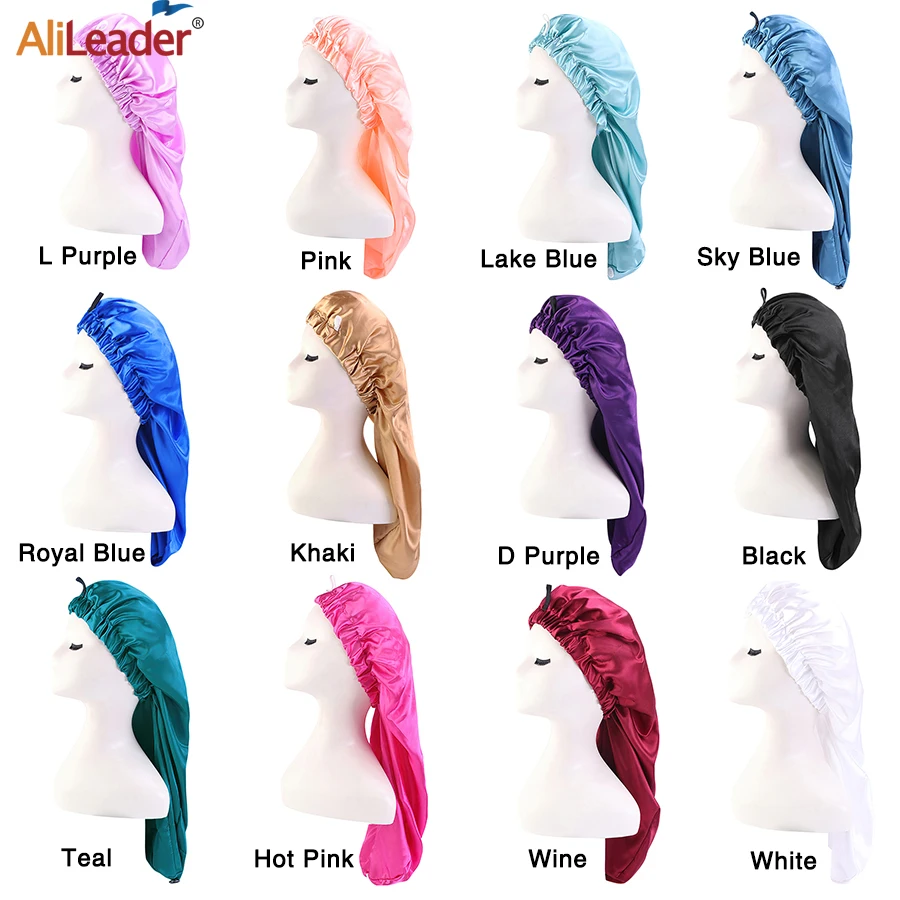 Super Satin Silky Sleeping Cap Haircare Adjust Night Bonnet For Curly Hair Long Hat Double  Layer Healthy Hair Tames Frizz Hair