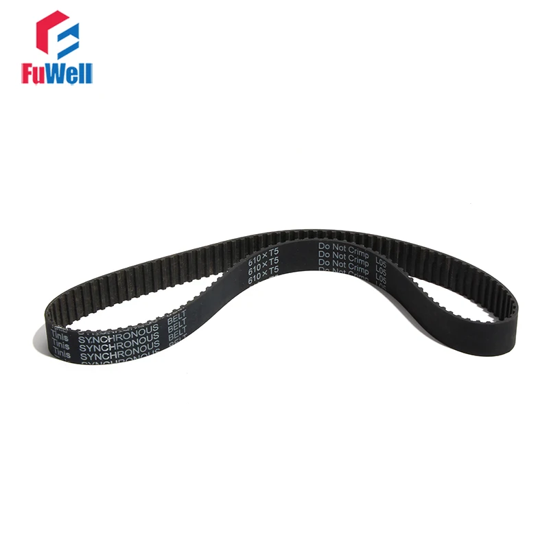 T5 Type Timing Belt T5-240/245/260/280/300 Black Rubber Belt 10/15/20/25/30/35/40/45/50mm Belt Width Transmission Pulley Belt