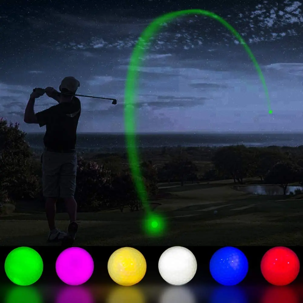 Enhua Light Up Luminous Glow In The Dark Practice At Night LED Golf Balls Flashing Gift  300-hr Lighting Time | Water Resis 6Pcs