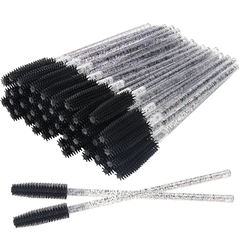 50 Stück Silikon Kristall Mascara Wands Applikator Einweg Diamant Wimpern Pinsel Kamm für Frauen Schönheit Make-up Pinsel Werkzeuge