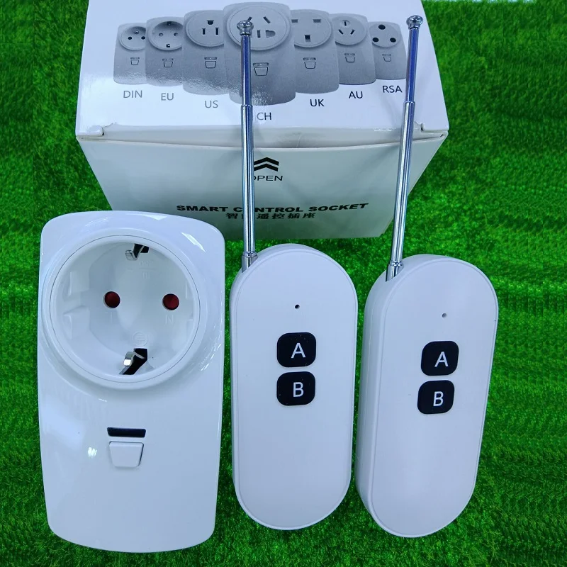 433MHZ AC 110V 220V 260V  RF Wireless Remote Control Switch Socket  Power  EU  Electrical Outlet Switch 1000m Transmitter