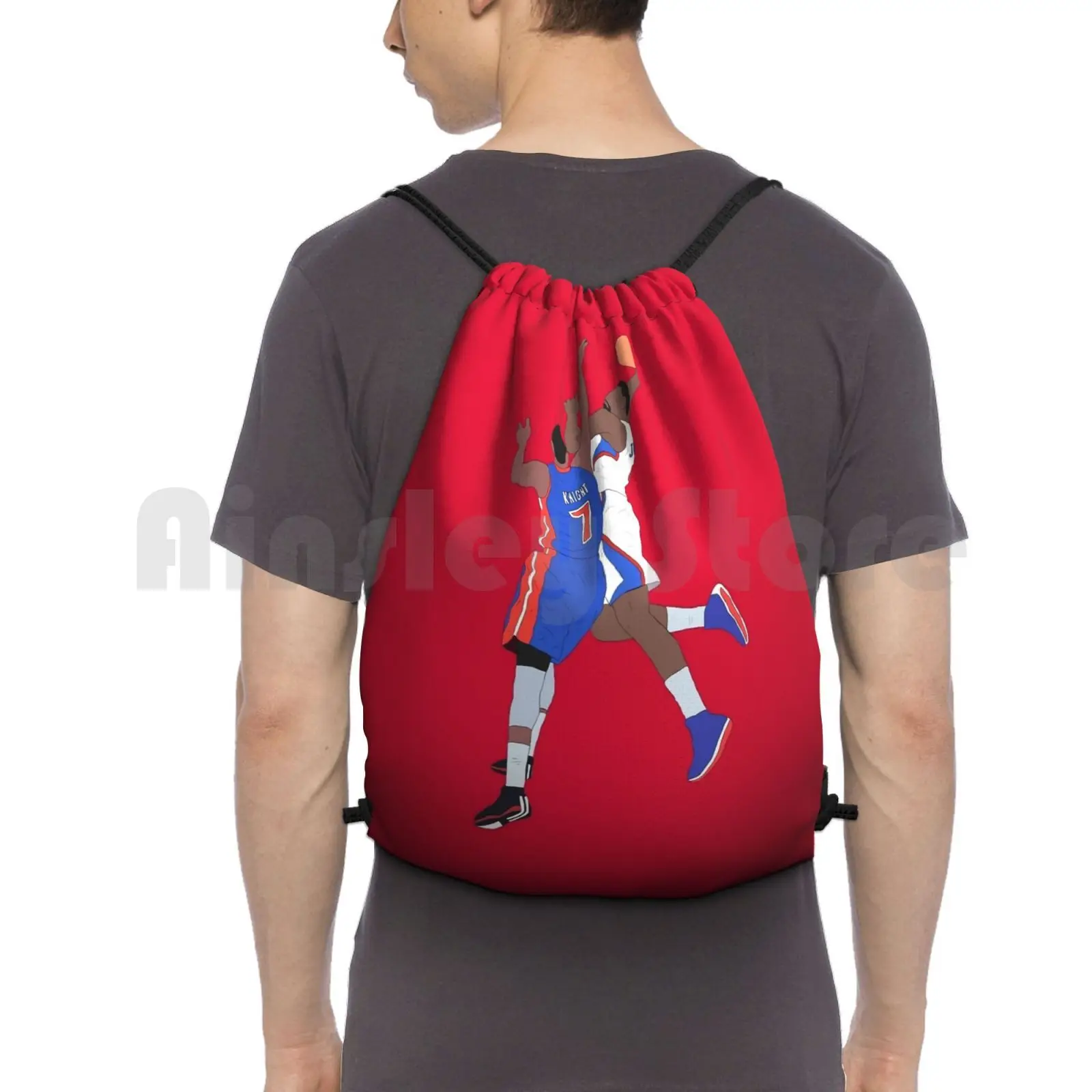 Deandre On Brandon Knight Backpack Drawstring Bag Riding Climbing Gym Bag Lob City Clips Clippers Los Angeles La Lac Sports