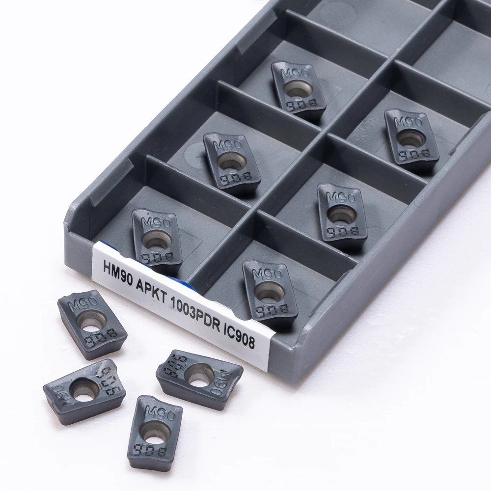 Imagem -03 - Inserção do Carboneto para a Trituração do Torno Ferramenta de Giro Qualidade Agradável Apmt1604 Hm90 Apkt1003 Ic908 Apmt1135 Ic928 Cnc Apkt 1003 Cara