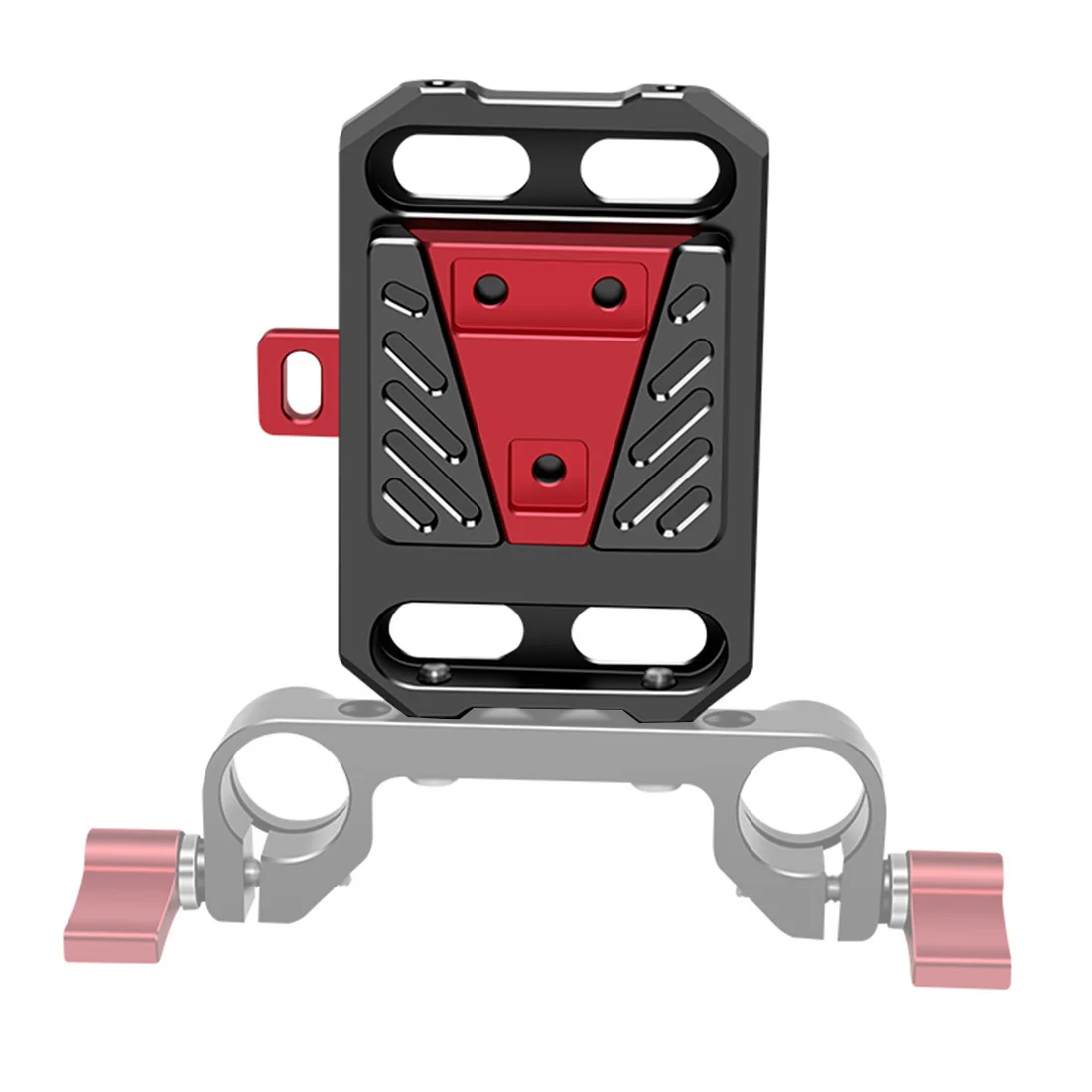 Aluminium-Schnellwechsel-V-Lock-Akku-Montageplatte mit 15-mm-Stangenklemme für Fotografie-DSLR-Kameras, Rig-Schiene und Follow-Focus-System – Detail 12