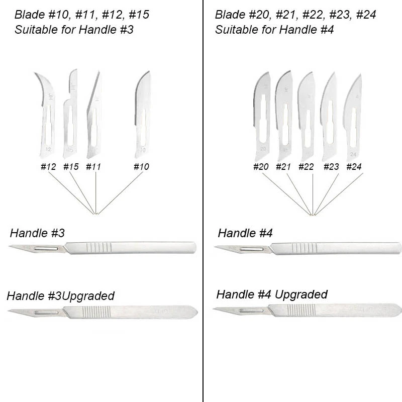 Carbon Steel Carving Metal Scalpel Blades Medical Cutting Handel Scalpel Knife Storage Box Blade 10 11 12 15 20 21 22 23 24