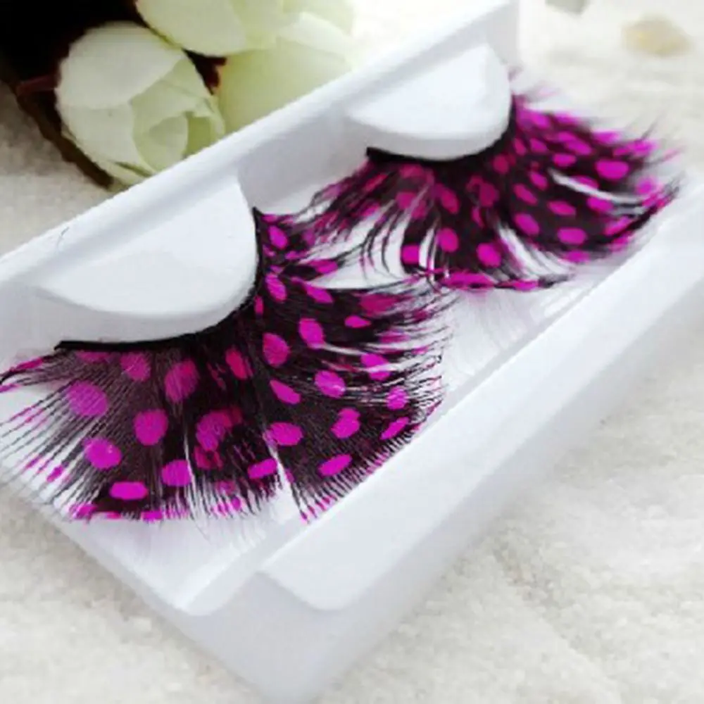 1Pair Bushy Feathers Exaggerate False Eyelashes Stage Catwalk Art Fake Eyelashes 100% Handmade Eyelash Extension Makeup Tools